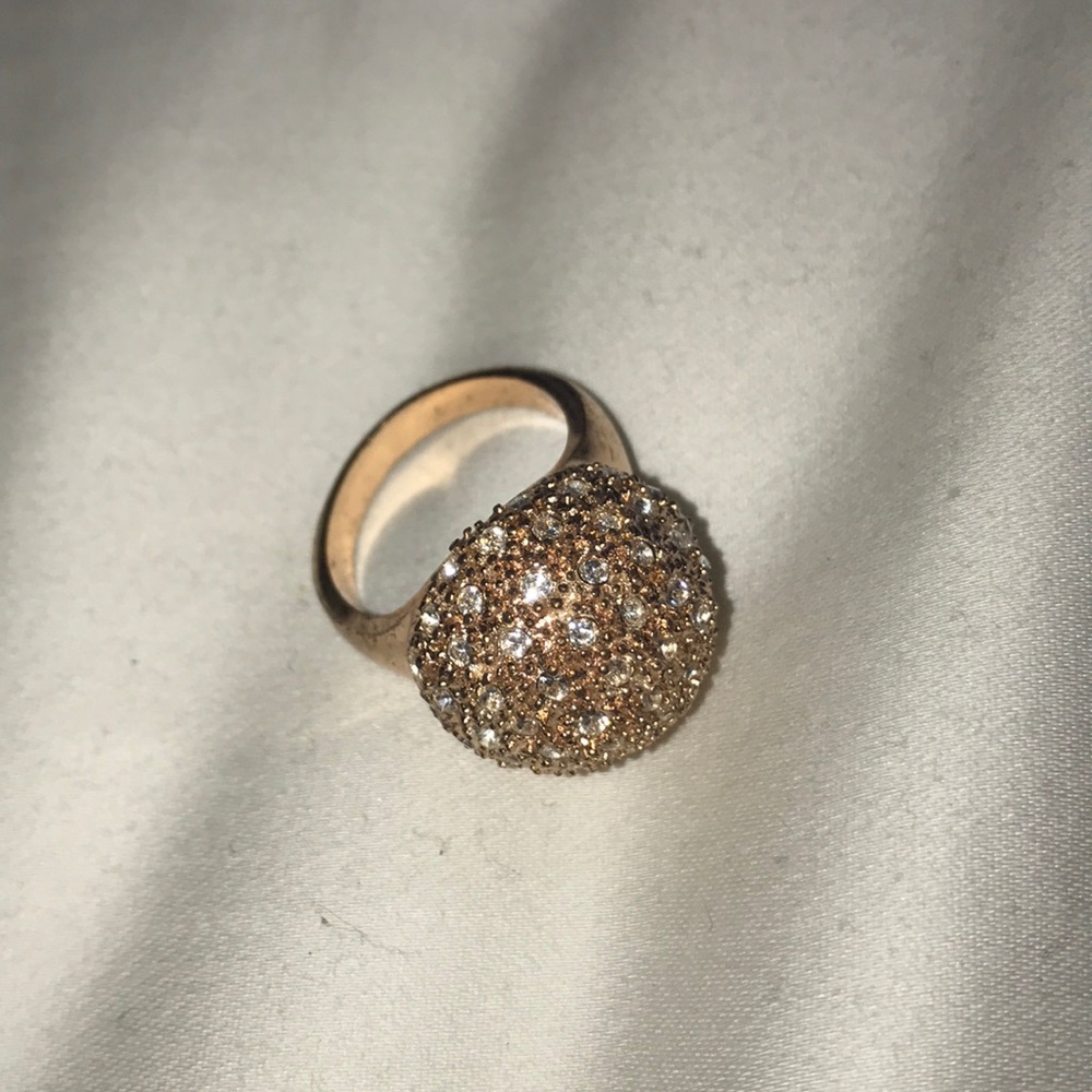 Rose gold pink disco ring